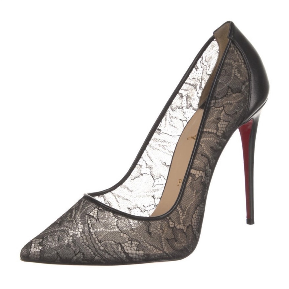 Lace Black Christian Louboutins size 40.5 runs small fits like a 9